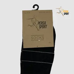 جوراب ساق بلند کف حوله مردانه زغالی کد Pso001-029