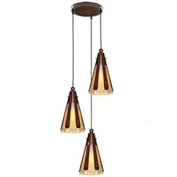 چراغ آویز چوبی سه شعله مدل کلاب