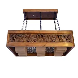 لوستر چوبی شش شعله نیکا