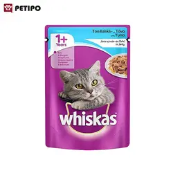 غذای پوچ گربه بالغ با طعم ماهی تن ویسکاس (Whiskas Ton Balıklı Pouch) وزن 85 گرم