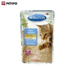 غذای پوچ گربه طعم مرغ وینستون (Mit Huhn in Eihülle) وزن 100 گرم