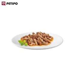 کنسرو گربه گورمه گلد با گوشت بوقلمون و اردک (Gourmet Gold Turkey-Duck) وزن 85 گرم