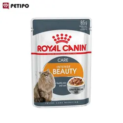 غذای پوچ گربه اینتنس بیوتی رویال کنین (Royal Canin Cat Intense Beauty Wet Pouch) وزن 85 گرم