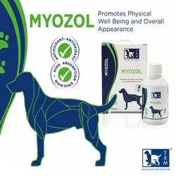 مکمل خوراکی تقویت ظاهری و عملکرد فیزیکی سگ میوزول تی آر ام (TRM Myozol) حجم 200 میلی لیتر