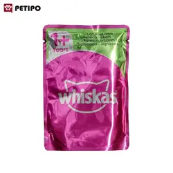 غذای پوچ گربه بالغ با طعم گوشت بره و هویچ ویسکاس (Whiskas Lamb and Carrots In Jelly Pouch) وزن 85 گرم