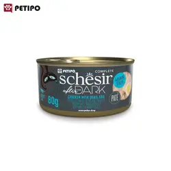 کنسرو گربه پته با طعم مرغ و تخم بلدرچین شسیر (Schesir Dark Chicken With Quail Egg Pate) وزن 80 گرم