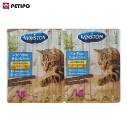 تشویقی مدادی گربه با طعم مرغ و گوشت اردک وینستون (Winston Cat Treat Sticks Chicken & Duck) بسته 10 عددی