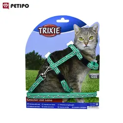 قلاده کتفی گربه همراه با بند اتصال تریکسی (Trixie Cat Harness with Leash Collar) اندازه 22 - 36 سانت