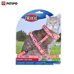 قلاده کتفی گربه همراه با بند اتصال تریکسی (Trixie Cat Harness with Leash Collar) اندازه 22 - 36 سانت