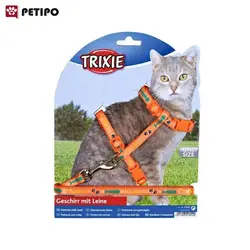 قلاده کتفی گربه همراه با بند اتصال تریکسی (Trixie Cat Harness with Leash Collar) اندازه 22 - 36 سانت