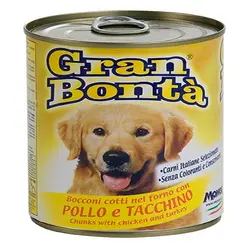 کنسرو غذای سگ gran bonta حاوی مرغ و بوقلمون 400 گرمی | PETKALA24