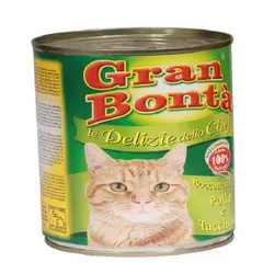 کنسرو غذای گربه gran bonta حاوی مرغ و بوقلمون 400 گرمی | PETKALA24