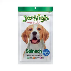 تشویقی سگ جرهای با طعم اسفناج Jerhigh Chicken Sticks Spinach وزن 60 گرم - فروشگاه PETKALA24 - ارائه دهنده خدمات و غذای حیوانات خانگی