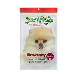 تشویقی سگ جرهای با طعم توت فرنگی JerHigh Chicken Sticks Strawberry وزن 60 گرم - فروشگاه PETKALA24 - ارائه دهنده خدمات و غذای حیوانات خانگی