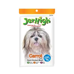 تشویقی سگ جرهای با طعم هویج Jerhigh Chicken Sticks Carrot وزن 60 گرم - فروشگاه PETKALA24 - ارائه دهنده خدمات و غذای حیوانات خانگی