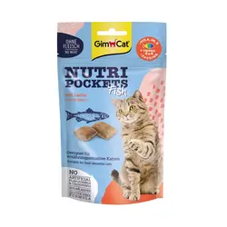 تشویقی گربه جیم کت بدون پروتئین حیوانی با طعم سالمون GimCat Nutri Pockets Salmon وزن 60 گرم - فروشگاه PETKALA24 - ارائه دهنده خدمات و غذای حیوانات خانگی