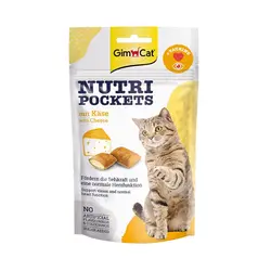 تشویقی نوتری گربه جیم کت با طعم پنیر GimCat Nutri Pockets Cheese وزن 60 گرم - فروشگاه PETKALA24 - ارائه دهنده خدمات و غذای حیوانات خانگی