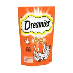 تشویقی گربه دریمز با طعم گوشت مرغ dreamies treat with chicken وزن ۶۰ گرم | فروشگاه PETKALA24 - ارائه دهنده خدمات و غذای حیوانات خانگی