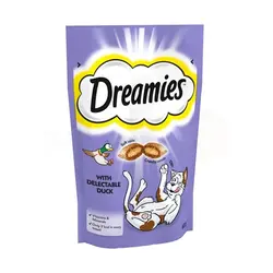 تشویقی گربه دریمز با طعم گوشت اردک dreamies treat with duck وزن ۶۰ گرم | فروشگاه PETKALA24 - ارائه دهنده خدمات و غذای حیوانات خانگی