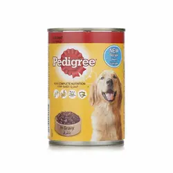 کنسرو غذای سگ Pedigree با طعم گوشت گاو وزن 400 گرم