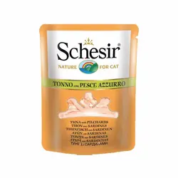 پوچ گربه شسیر تن و ساردین ۸۵ گرم