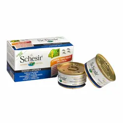 کنسرو غذای سگ شسیر با طعم ماهی تن و سیبیس بسته 4 عددی