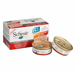 کنسرو غذای گربه شسیر با طعم فیله مرغ و اردک بسته 6 عددی