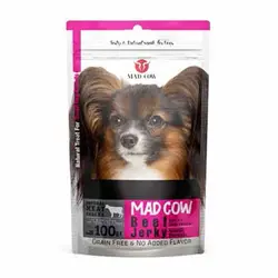 تشویقی سگ نژاد کوچک Mad Cow با طعم فیله گوشت وزن 100 گرم