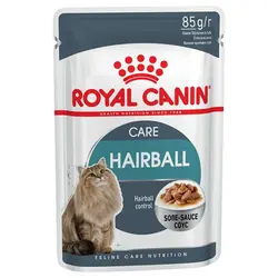 پوچ رویال کنین مخصوص گربه بالغ در آب گوشت مدل هیربال | Hairball Care