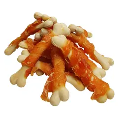 تشویقی سگ ونپی مدل دورپیچ استخوان با طعم مرغ وزن 100 گرم