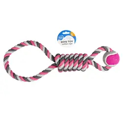 اسباب بازی سگ دوو پلاس مدل Knotted Cotton & Tennis Ball