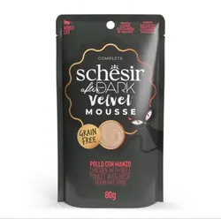 پوچ گربه شسیر مدل افتر دارک با طعم مرغ و گوشت وزن 80 گرم