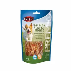 تشویقی سگ تریکسی مدل Fish Chicken Wraps وزن 80 گرم