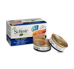 کنسرو غذای گربه شسیر با طعم ماهی تن و سیبس بسته 6 عددی