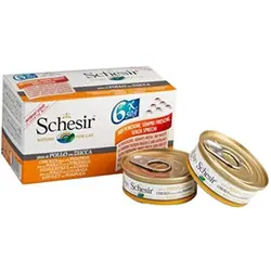 کنسرو غذای گربه شسیر با طعم مرغ و کدو تنبل بسته 6 عددی