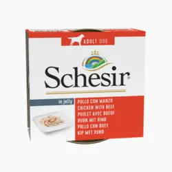 کنسرو سگ شسیر با طعم فیله مرغ و گوشت وزن 150 گرم