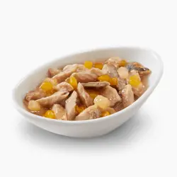 کنسرو گربه شسیر با طعم ماهی اقیانوس با کدو تنبل و گلابی در سس وزن 85 گرم