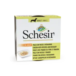 کنسرو سگ شسیر با طعم مرغ و سیب زمینی و رزماری در سس وزن 85 گرم
