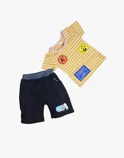 تیشرت شلوارک طرح راه راه (+A) پسرانه