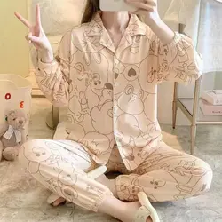 ست بلوز شلوار بهاره نخی زنانه