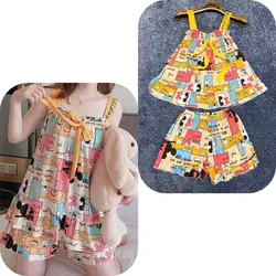 ست تاپ و شلوارک نخی زنانه