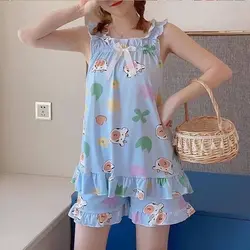 ست تاپ و شلوارک نخی زنانه