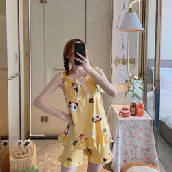 ست تاپ و شلوارک نخی زنانه