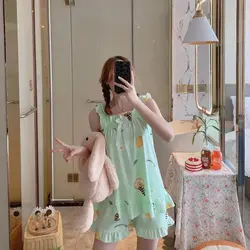 ست تاپ و شلوارک نخی زنانه