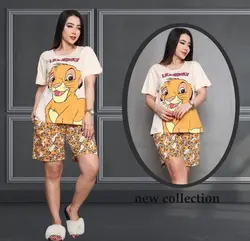 ست تیشرت و شلوارک نخ پنبه و کتان