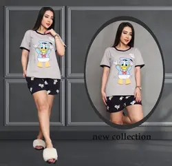 ست تیشرت و شلوارک نخ پنبه و کتان