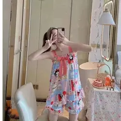 ست تاپ و شلوارک نخی زنانه