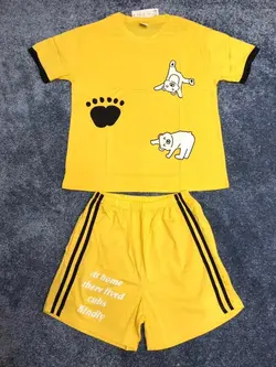 ست تیشرت و شلوارک نخ پنبه و کتان