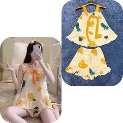 ست تاپ و شلوارک نخی زنانه