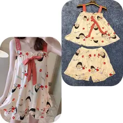 ست تاپ و شلوارک نخی زنانه